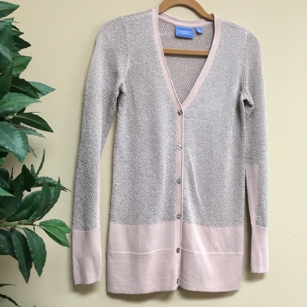 Blush & Silver Cardi Vera Wang-Sz XS